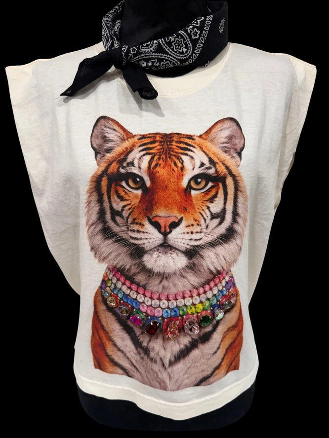 The Regal Tiger Jeweled Graphic Tank