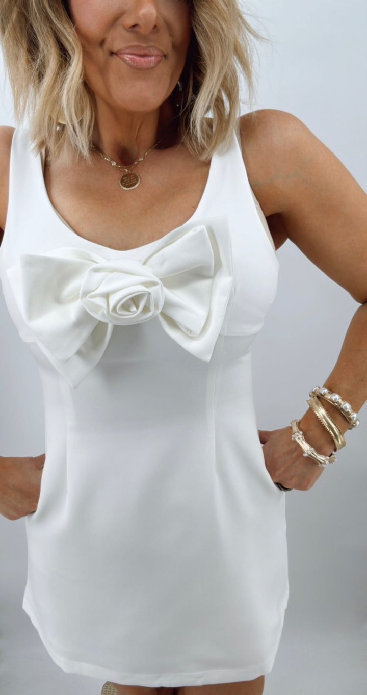Ribbon Bow Mini Dress