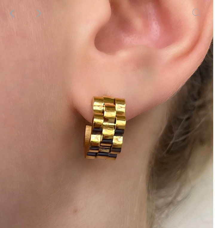Accessory Concierge - Gold Watchband Earrings