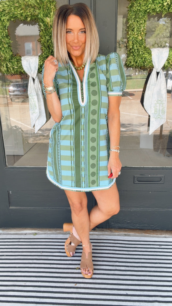 The Greenline Puff Sleeve Dress
