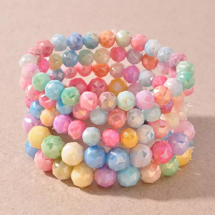 Multicolor Crystal Beaded Bracelet Set