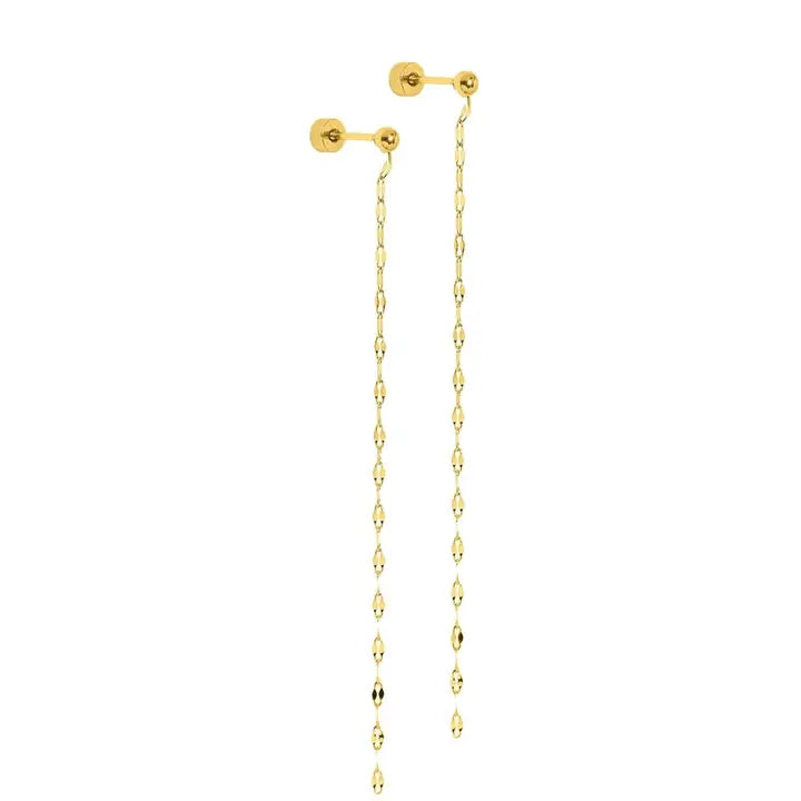 Devin Duster Gold Screwback Stud Earrings
