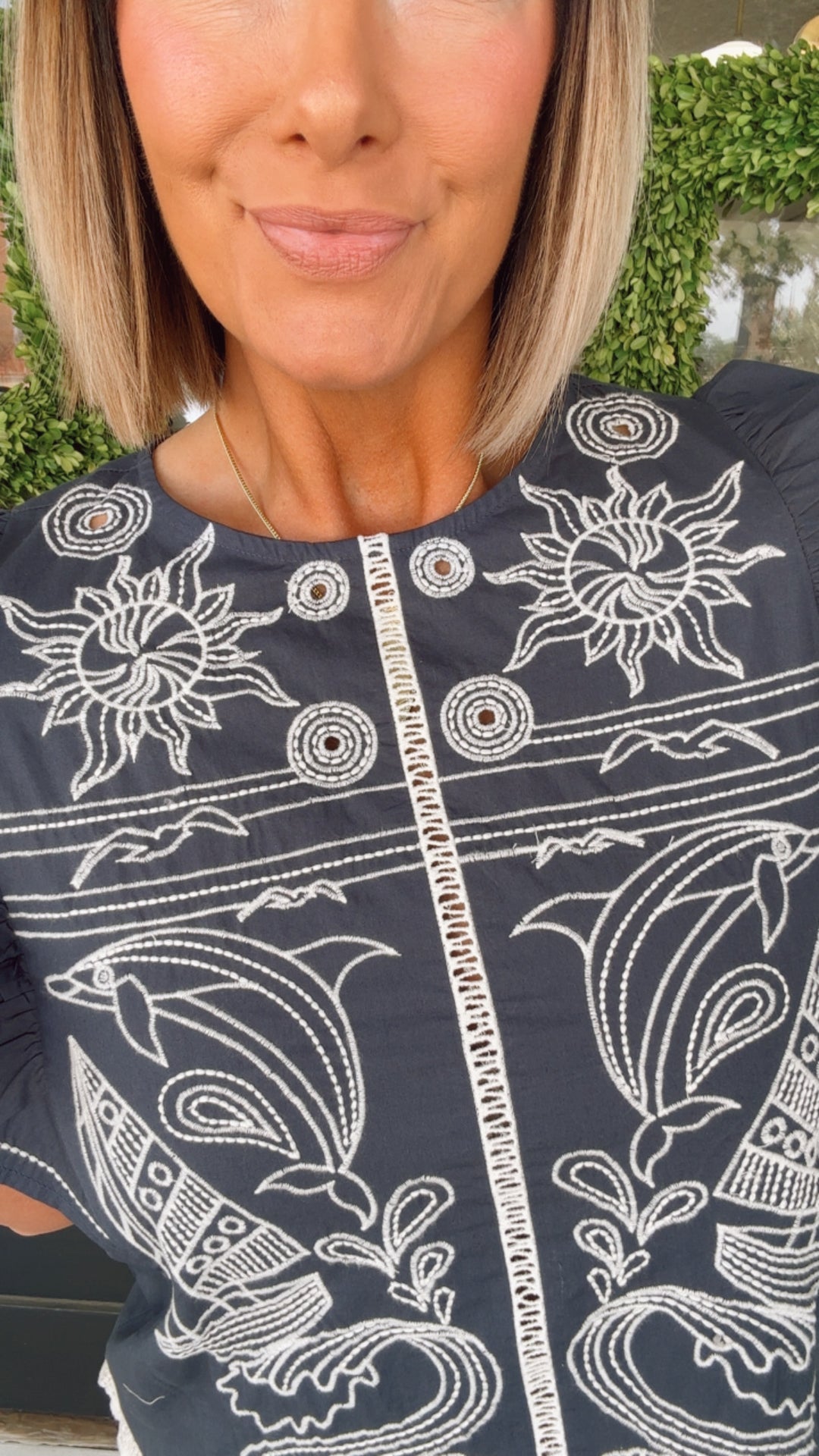 THML Navy Coast Breeze Blouse