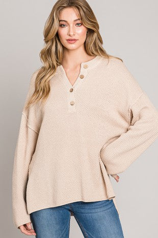 Heyson Oversized Henley Sweater