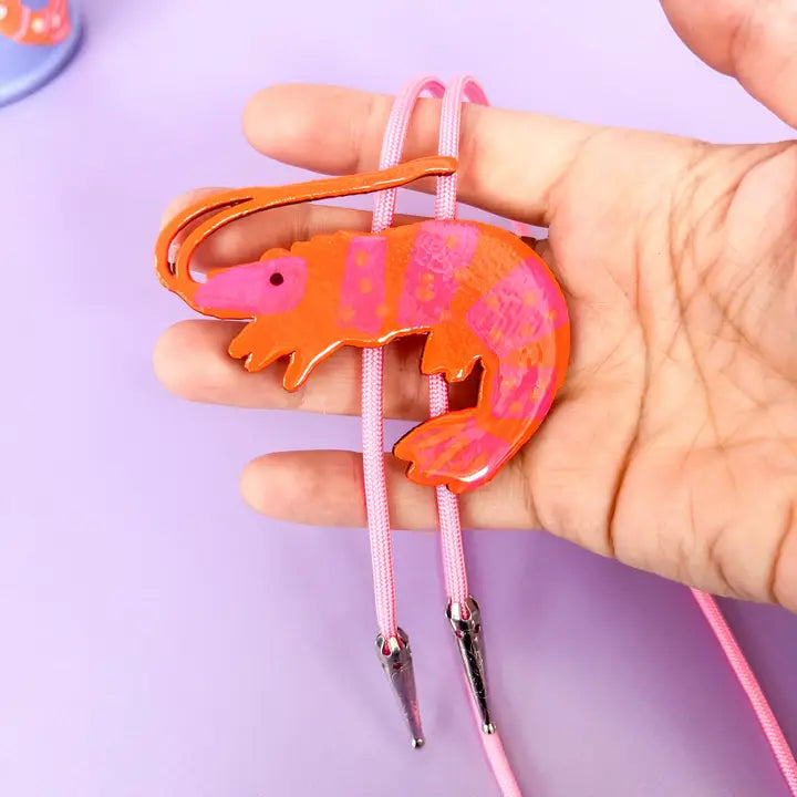 Shrimp Bolo Tie - Unique Handmade Western Neckwear