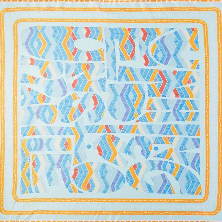 Abstract Tribal Print Square Bandana Scarf