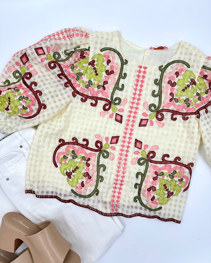 THML Rose' Scroll Top