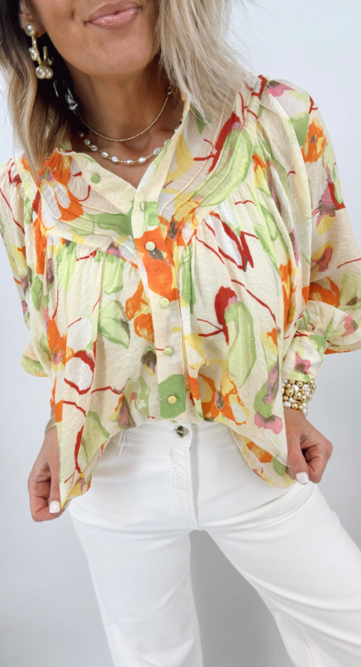 Floral Print Flowy Top