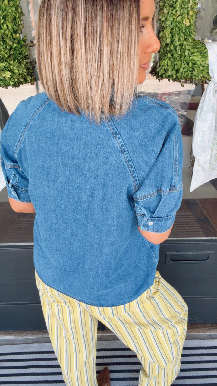 The Denim Days Tie-Neck Top