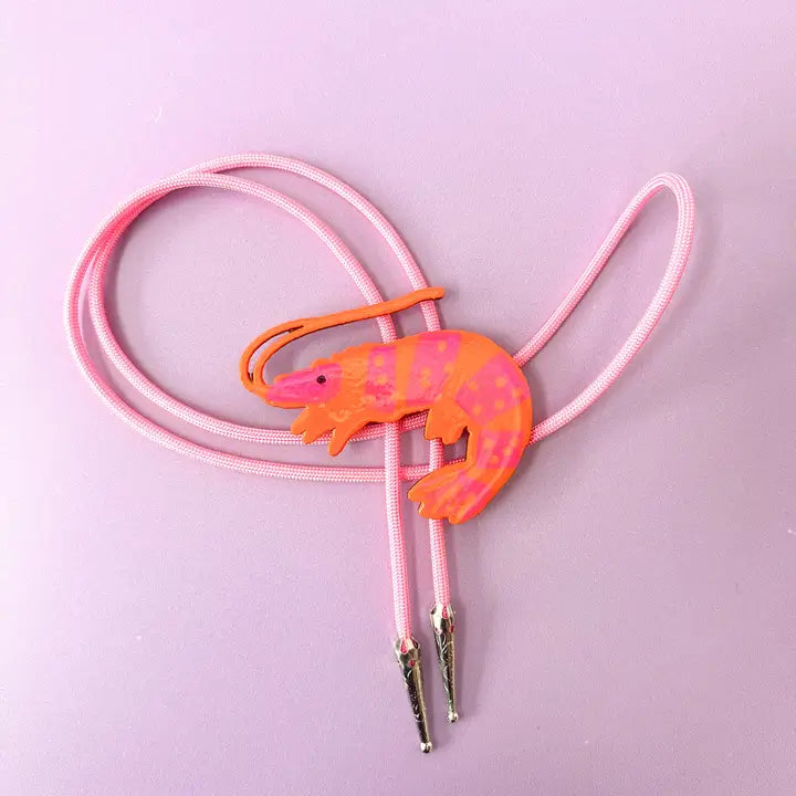 Shrimp Bolo Tie - Unique Handmade Western Neckwear