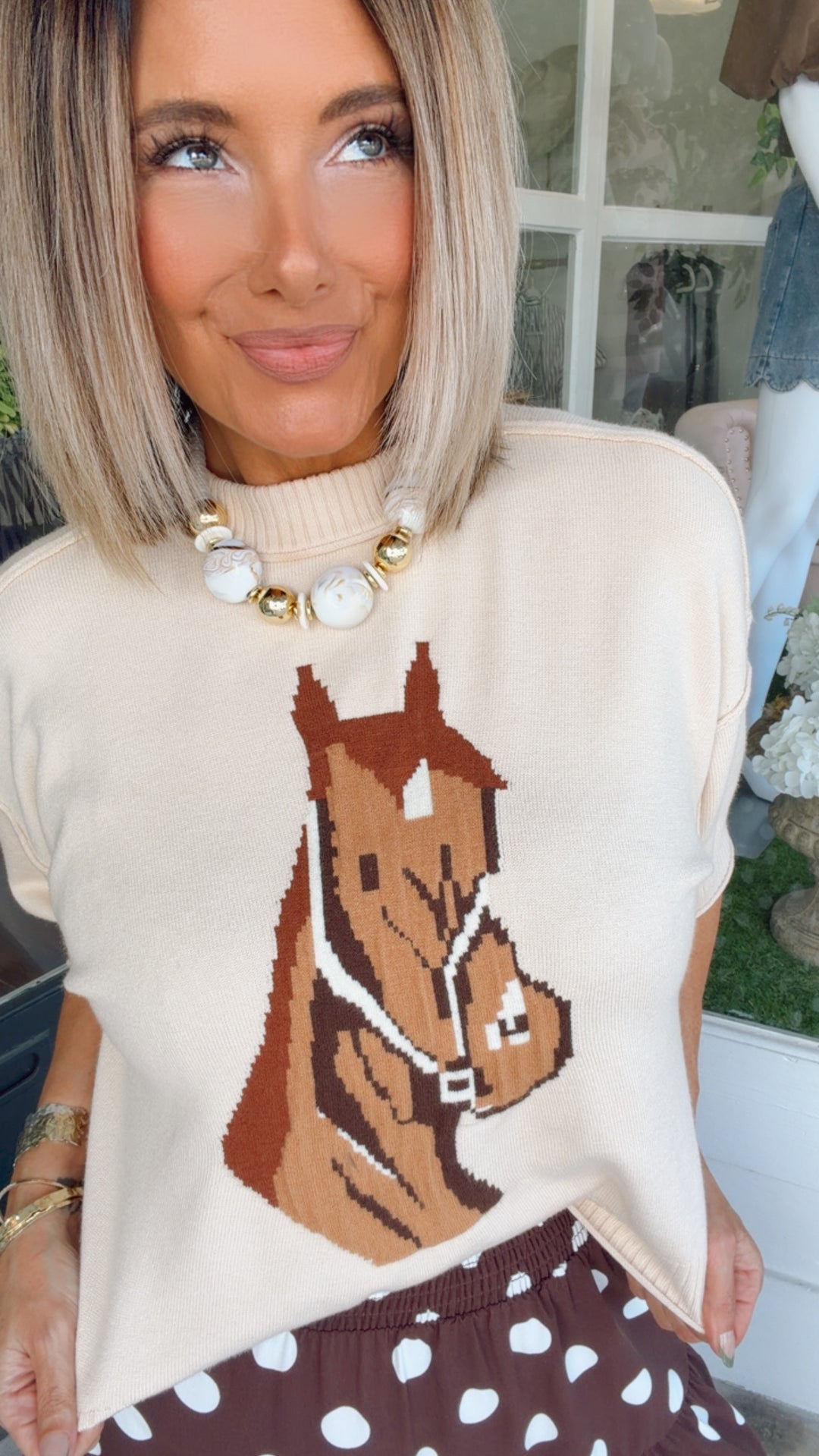 Western Horse Crew Neck Sweater