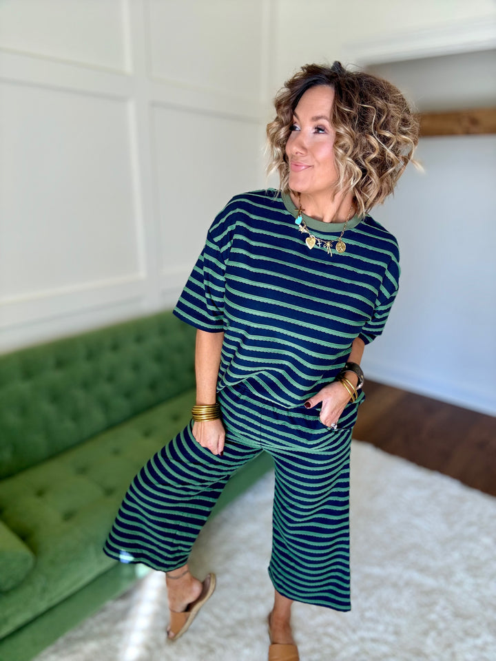 The Sally Scalloped Stripe Set