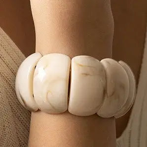 Color-Block Acrylic Stretch Cord Bracelet