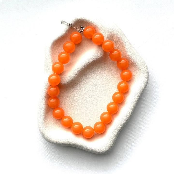Chunky Beaded Necklace Orange