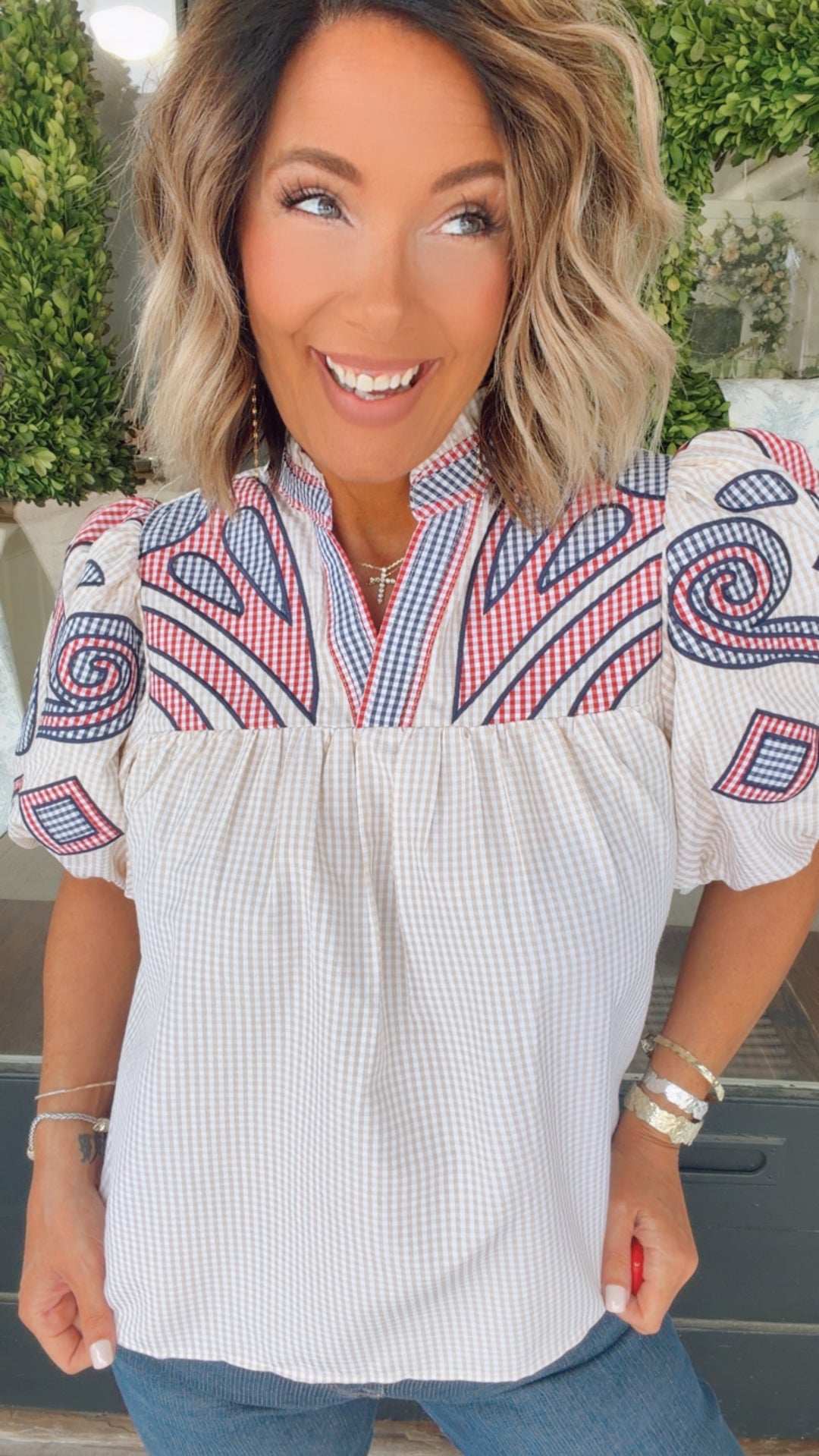 THML Patchwork Embroidered Blouse