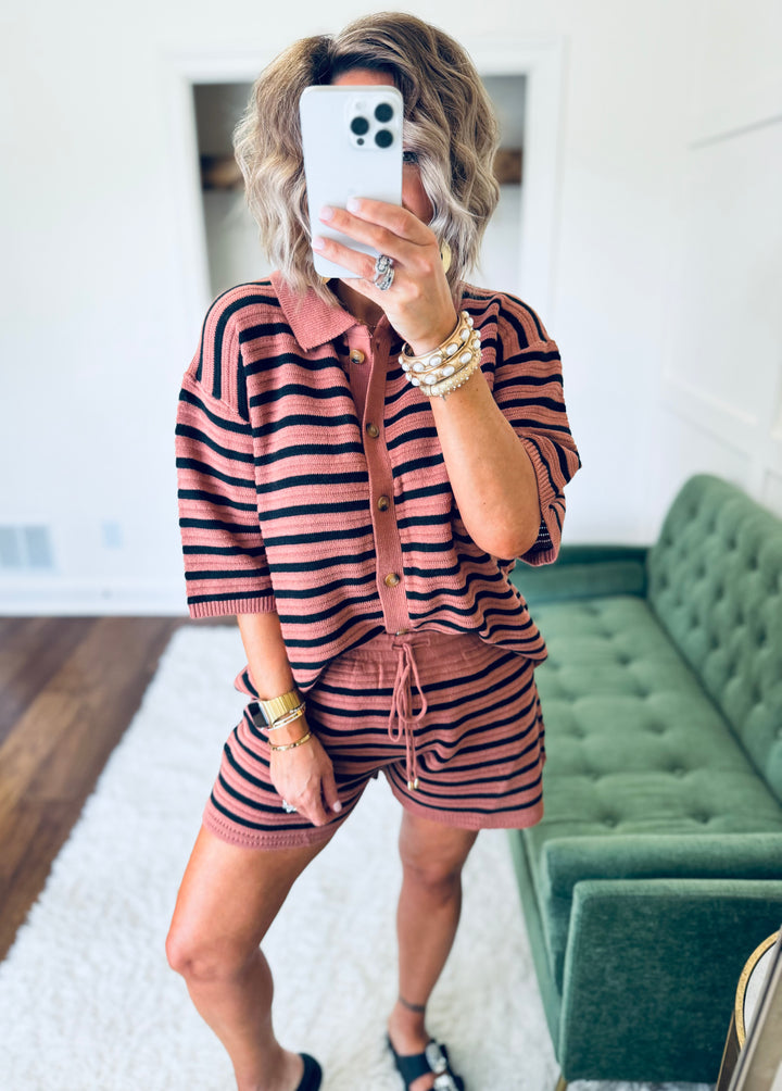 Striped Oxford Shorts