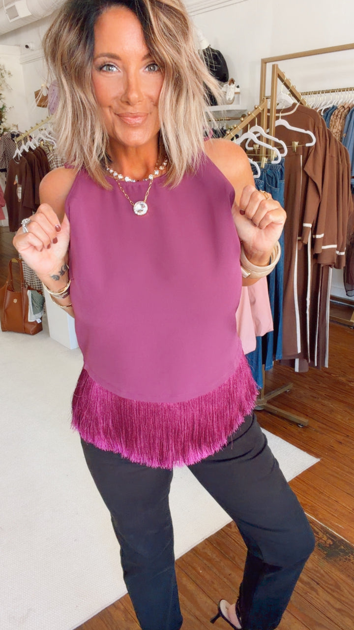 The Fringe Benefits Tie-Strap Top
