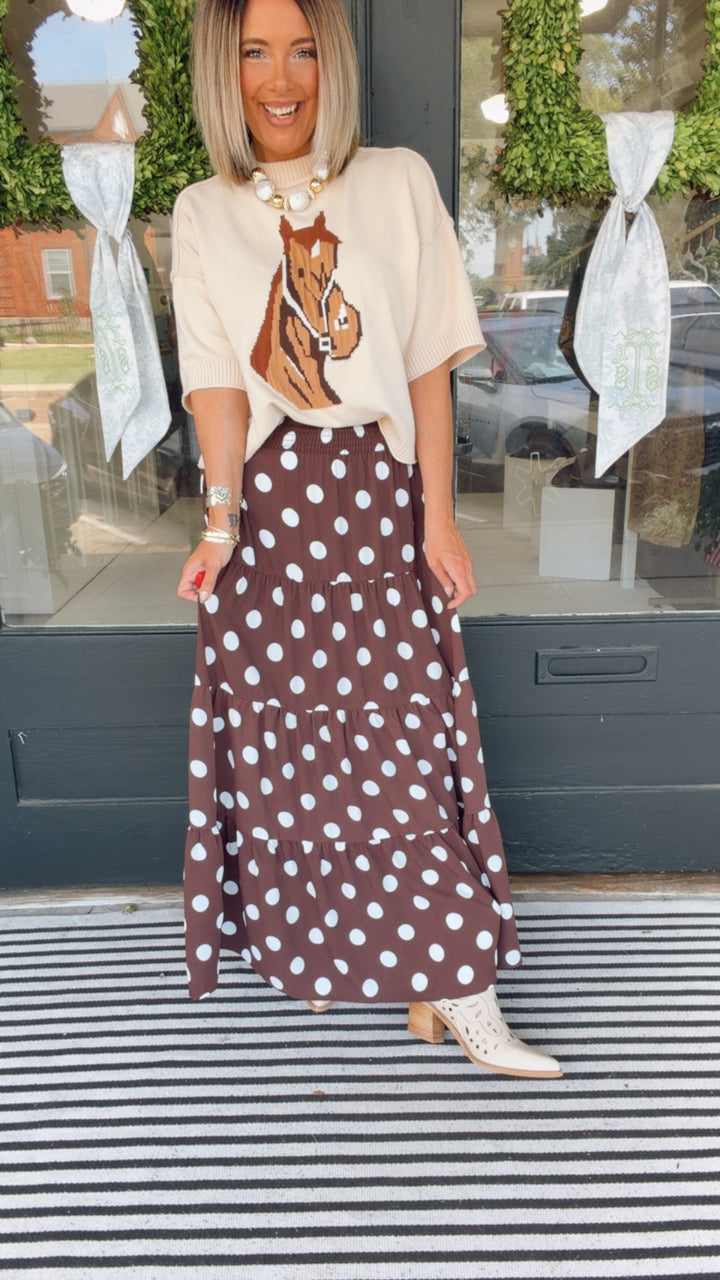 The Callie Dot Maxi Skirt