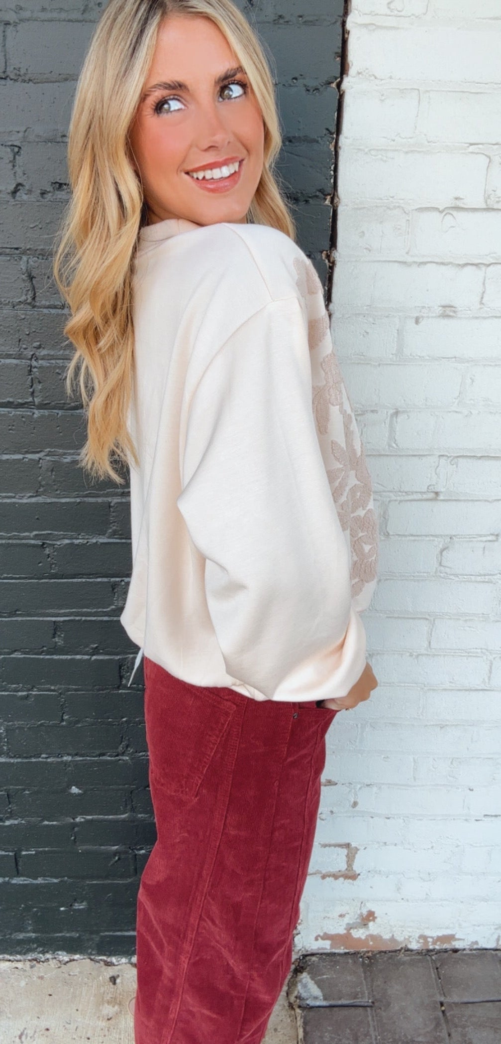 Floral Front Sweater