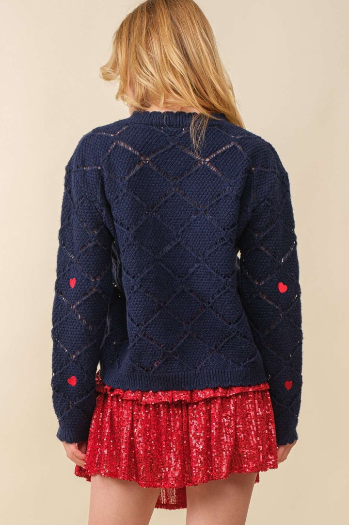 Valentine Heart  Embroidered Sweater