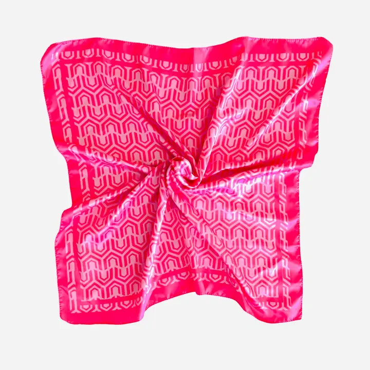 Neck Scarf | Geometric Print Pink