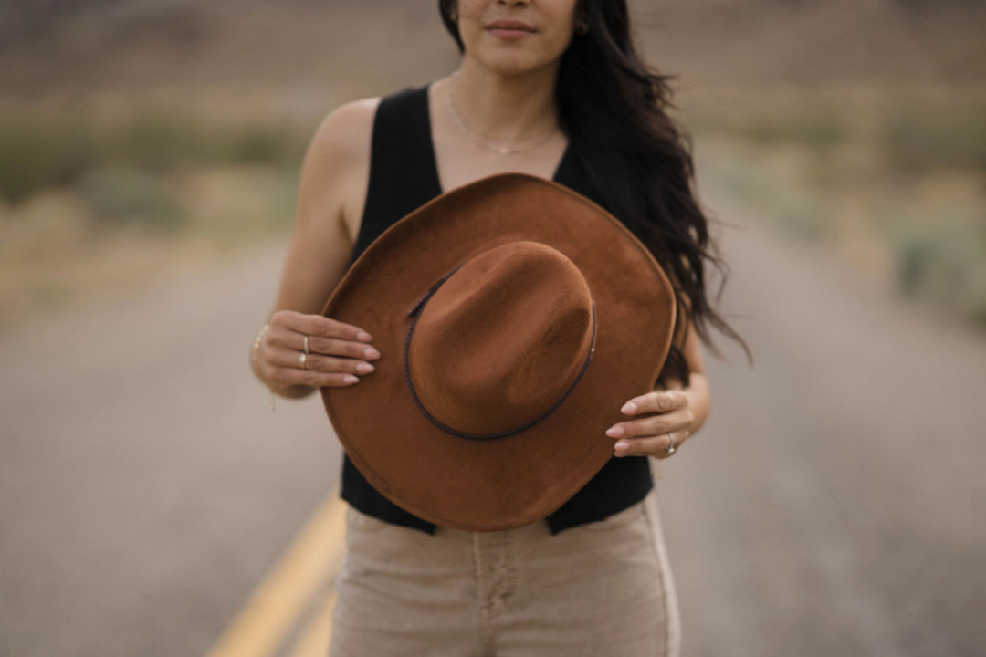 Unisex Vegan Suede Western Cowboy Hat