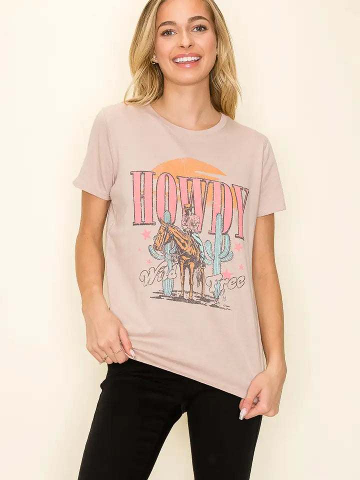 Howdy Cowboy Graphic Tee Top