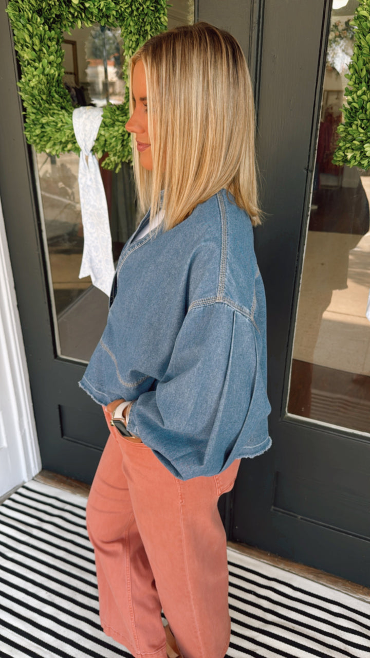The Flowy Denim Top