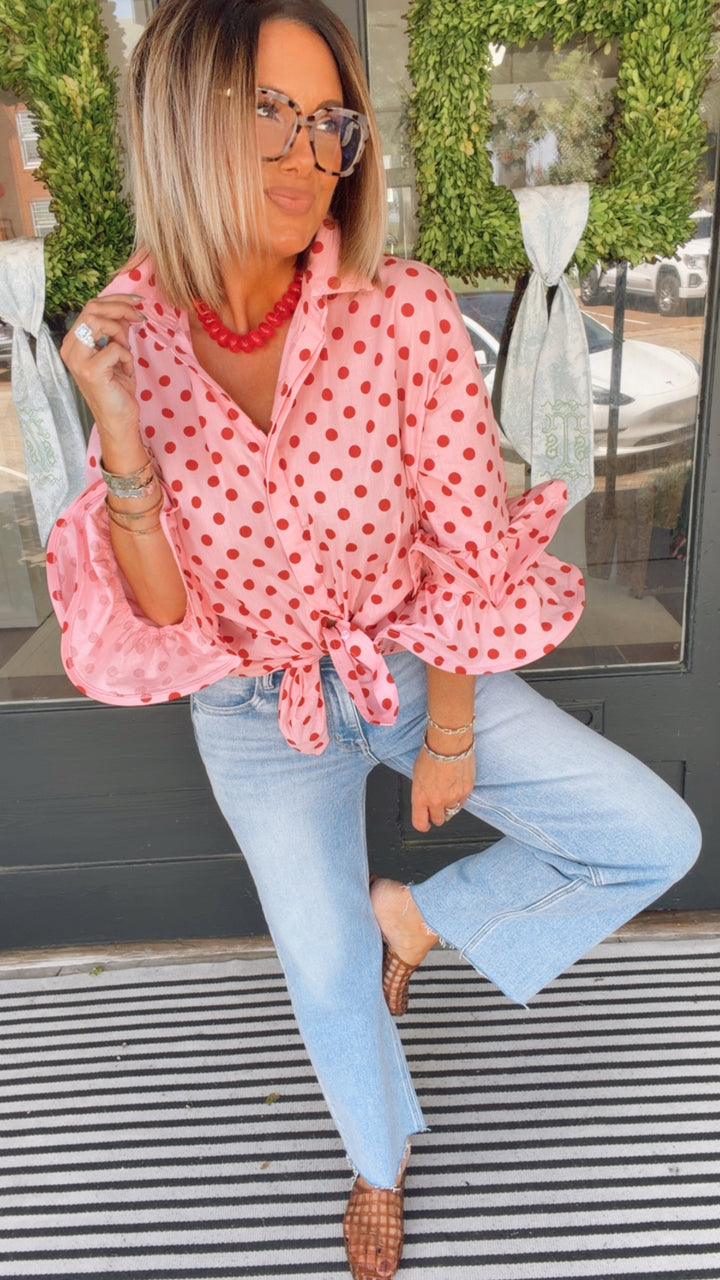 The Pretty in Pink Polka Top