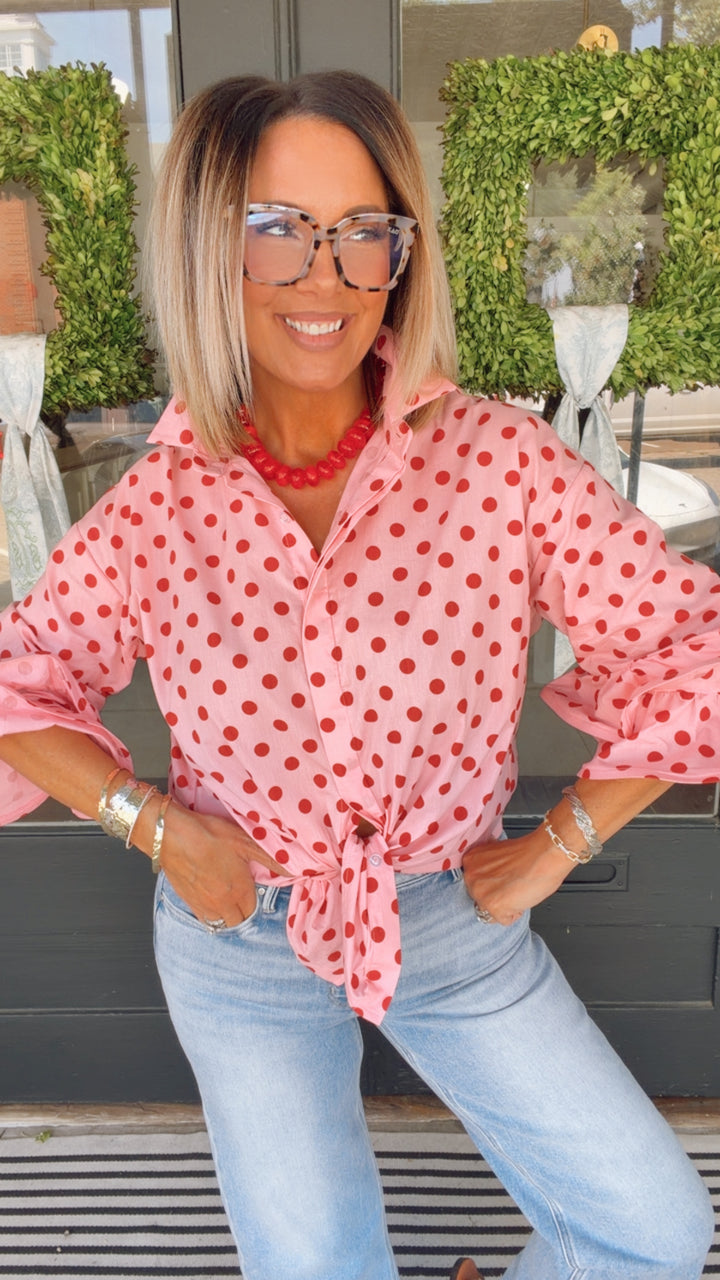 The Pretty in Pink Polka Top