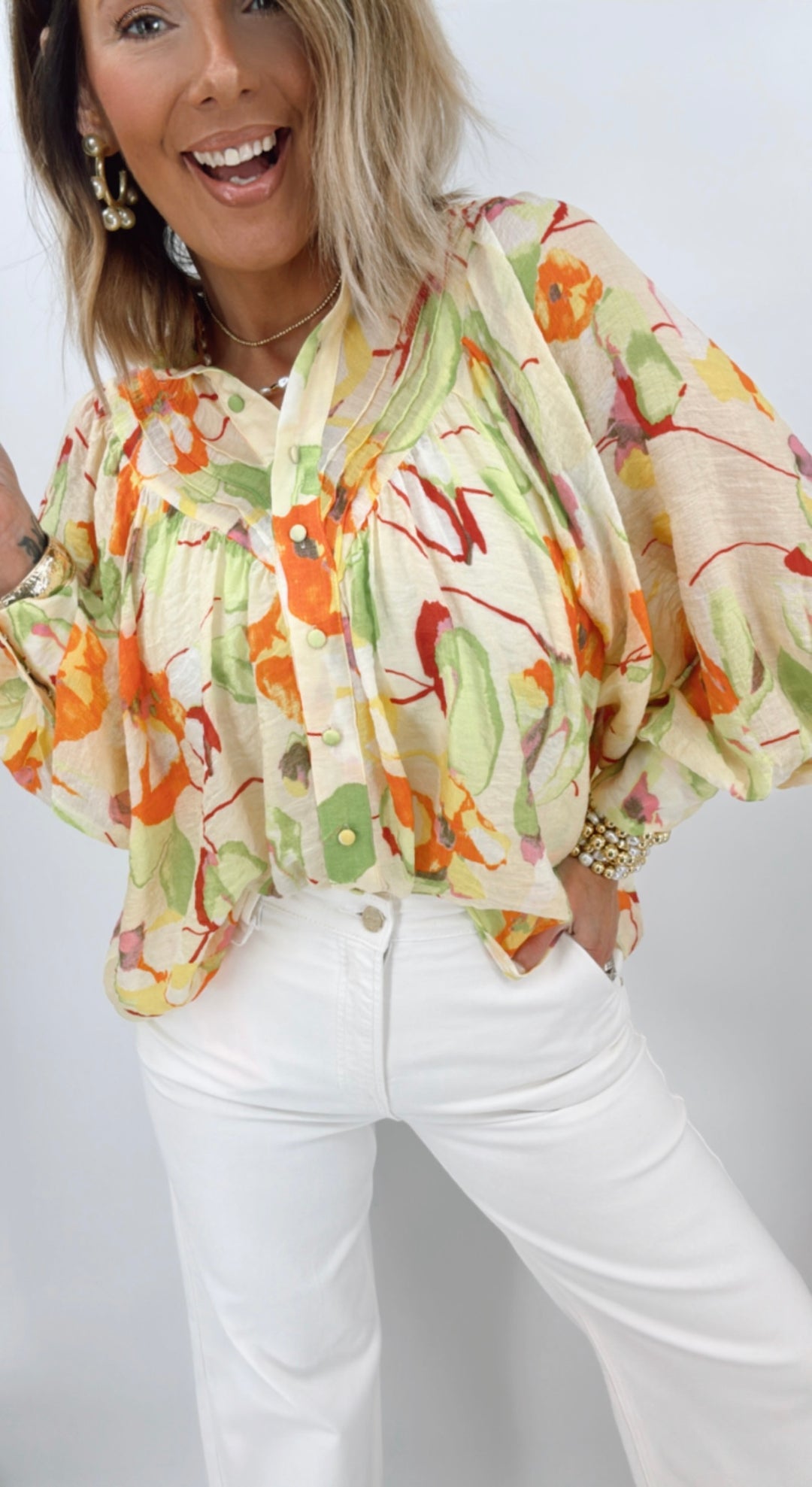 Floral Print Flowy Top
