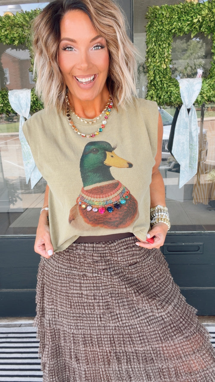 The Regal Duck Jeweled Graphic Tank