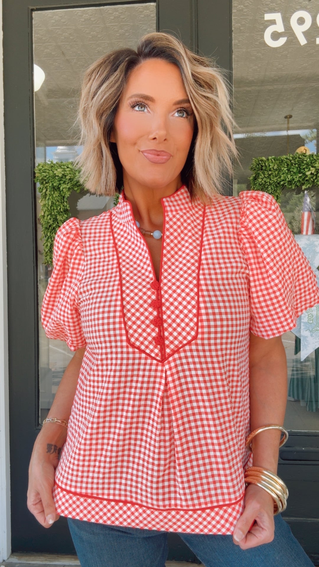 The Check Charm Top