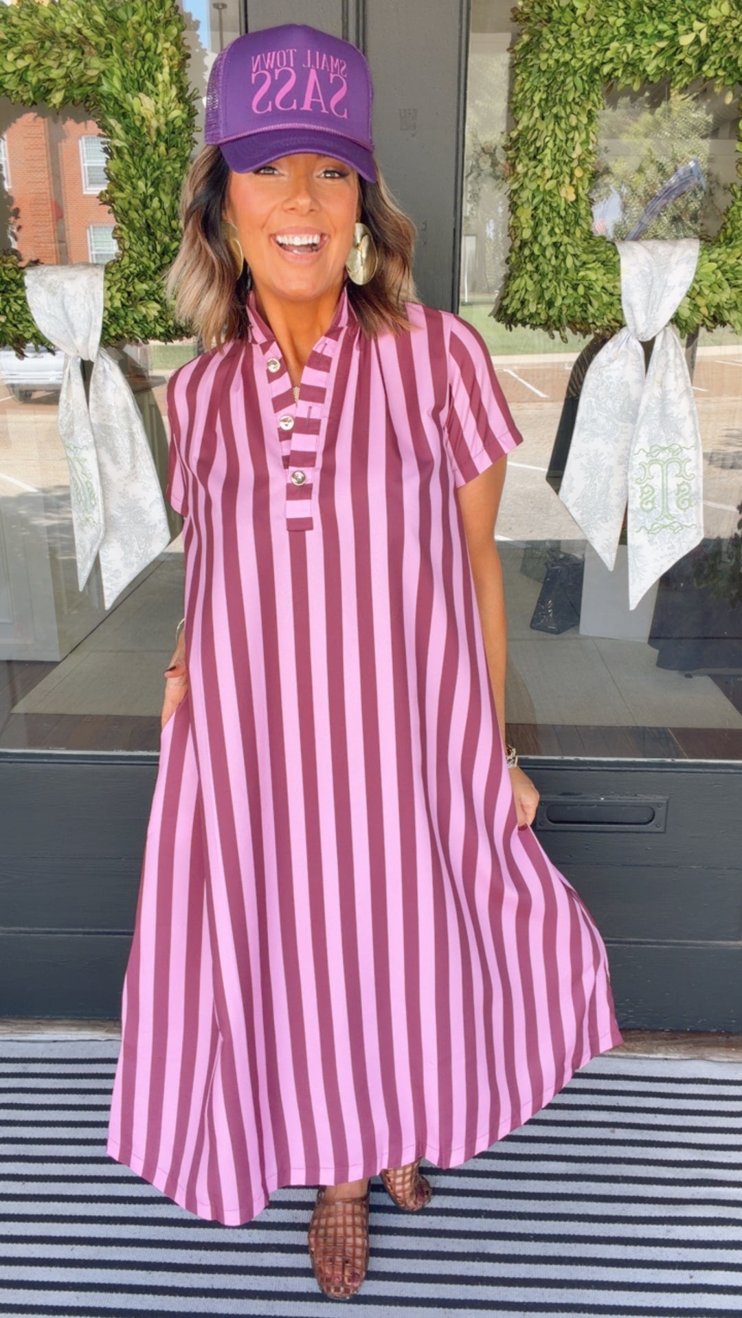 The Stripe Statement Midi Dress