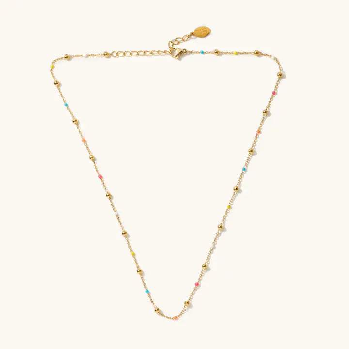 Phoebe Colorful Gold Ball Necklace