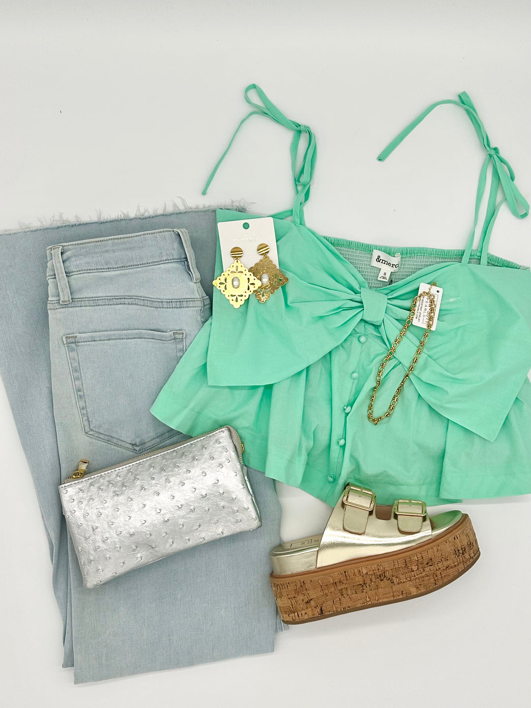 The Mint Bow Top