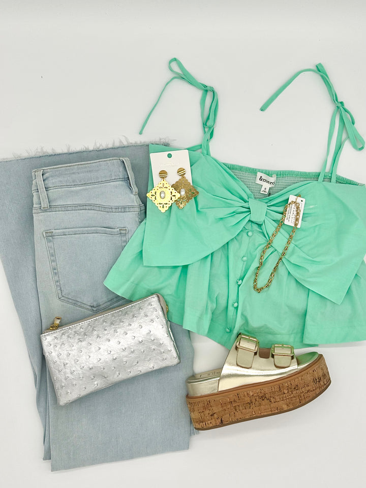 The Mint Bow Top