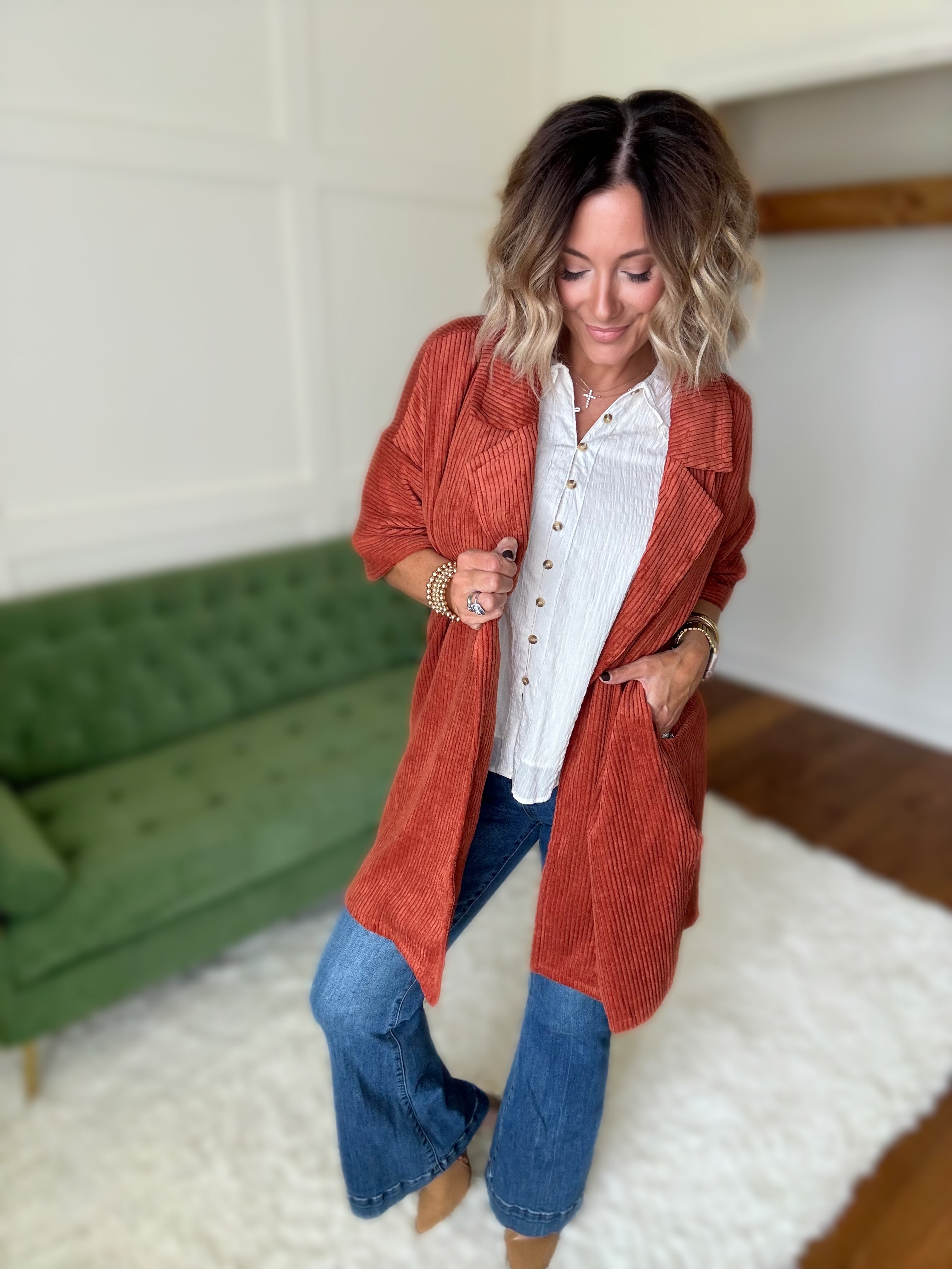 その他 TEN CORDUROY JKT M Tall Corduroy Jacket | TJL Collection | Tall Woman's Clothing