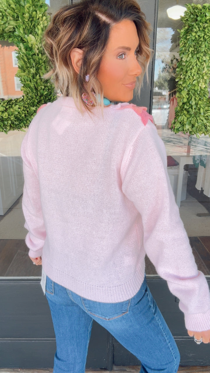 Scallop Ruffle Cardigan Sweater