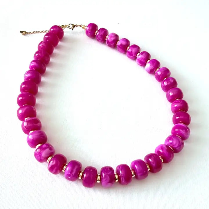 Chunky Resin Beaded Necklace
