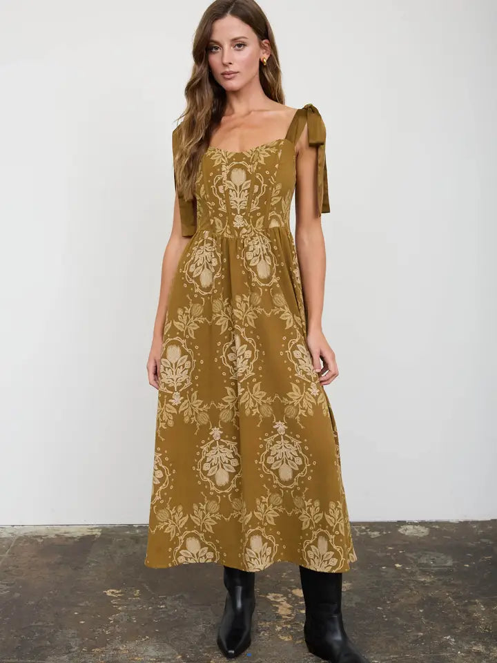The Golden Hour Garden Midi Dress