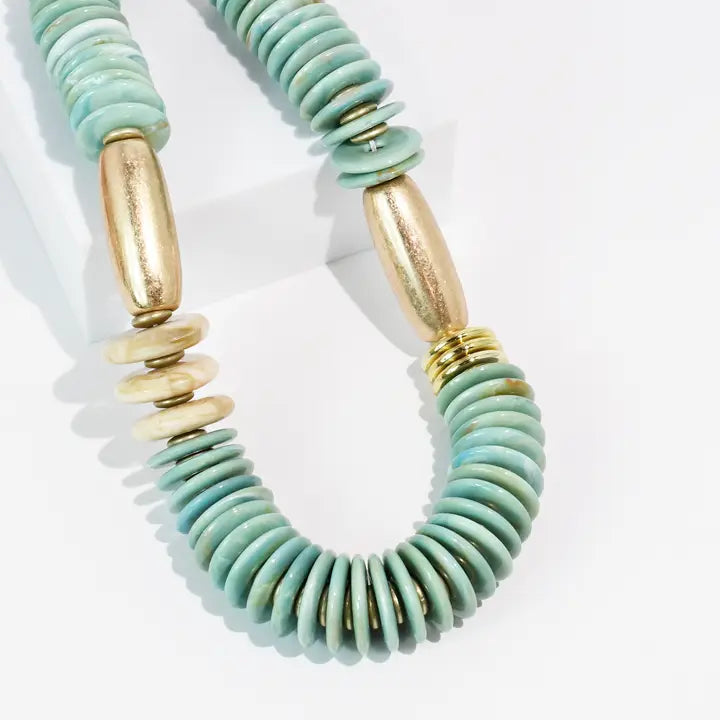 The Turquoise Disk Necklace