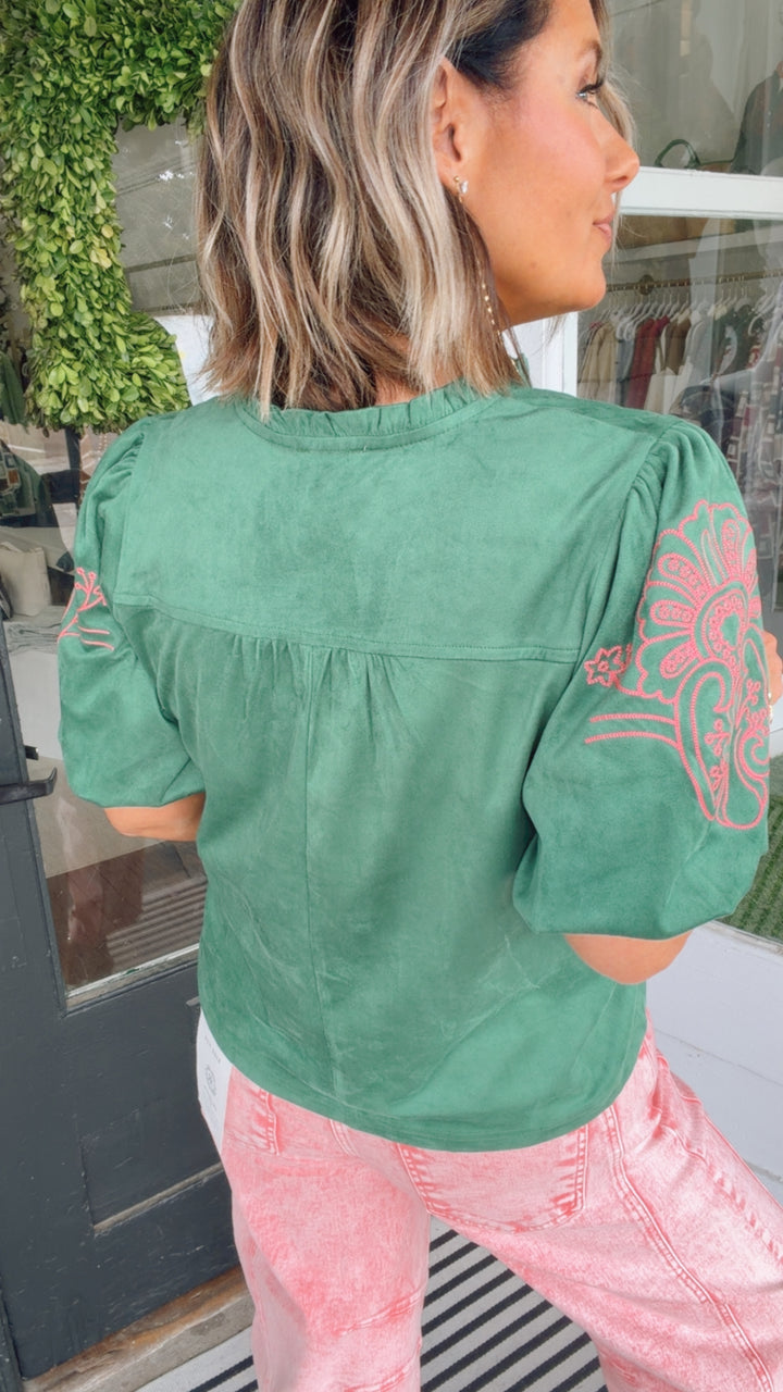 The Emerald Bloom Top