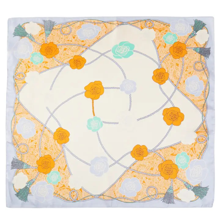 Flower and Tassel Scarf