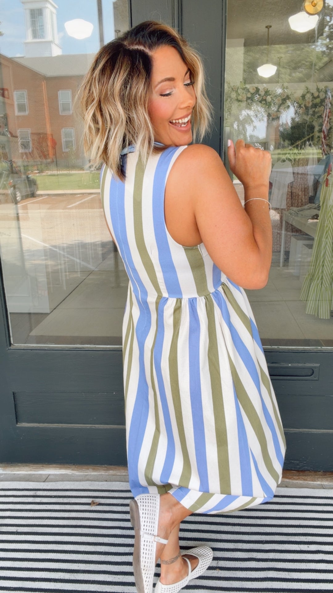 The Olive Stripe Dress