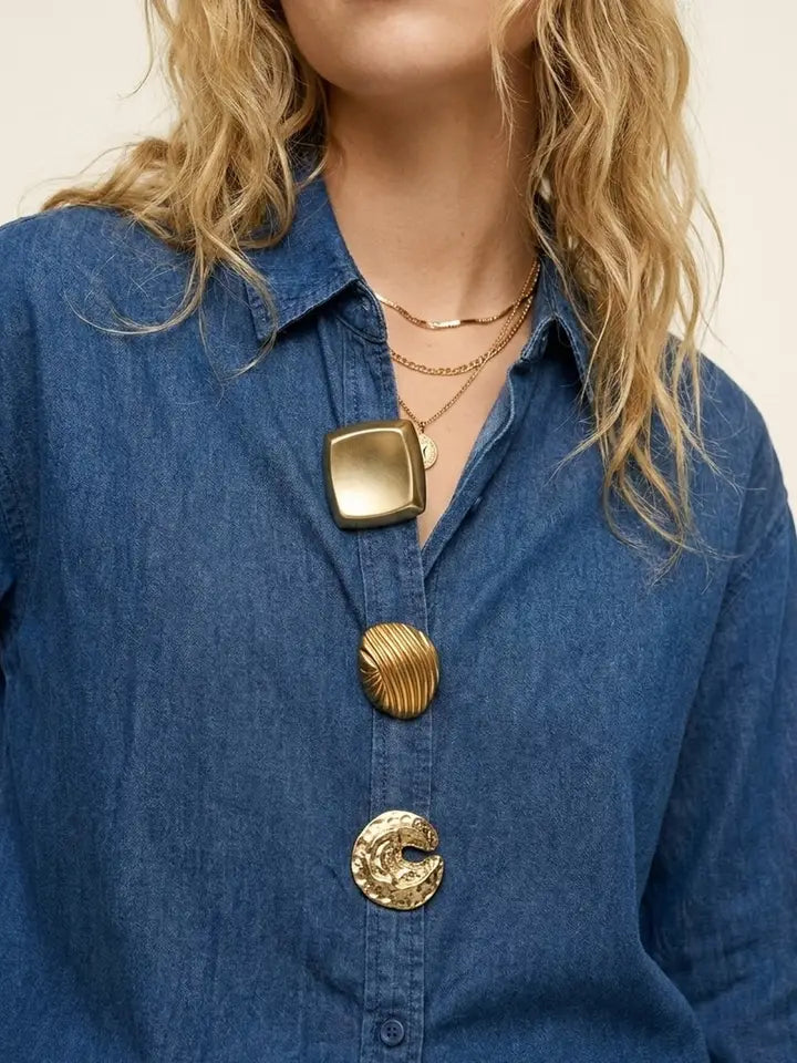 The Gilded Denim Button-Up