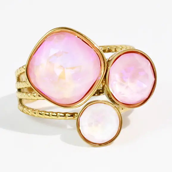Pink Pop Crystal Ring Waterproof