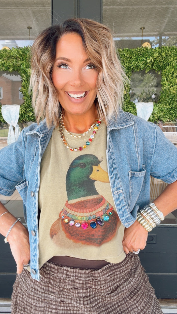 The Regal Duck Jeweled Graphic Tank