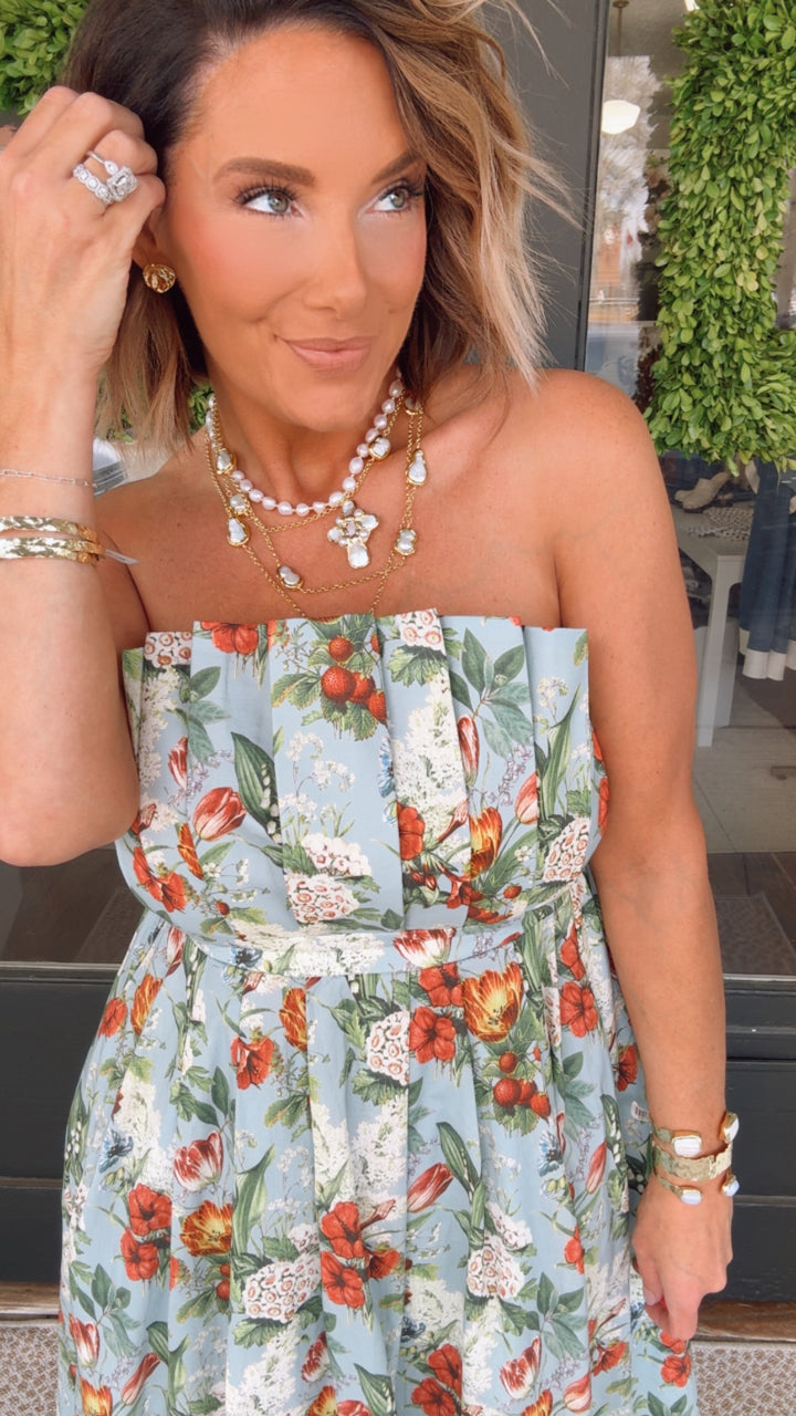 The Heirloom Garden Strapless Midi