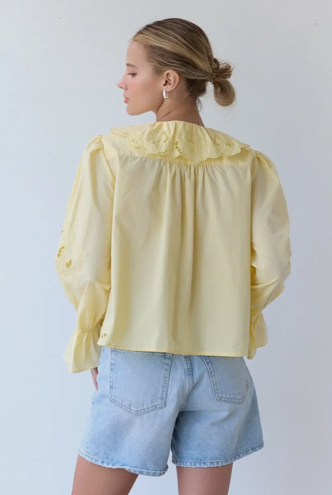 Embroidered Ruffle Blouse